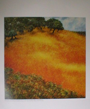Paramjit Singh "Trees and the yellow slope"  Indian Contemporary art