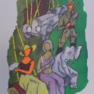 "Raj Party in the Kerala jungle"- Signed Limited edition reproduction print by M.F.Husain "Raj Party in the Kerala jungle"- Signed Limited edition reproduction print by M.F.Husain