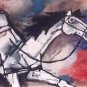 "Horses 1" by M.F.Husain Signed limited edition Serigraph Indian Contemporary art