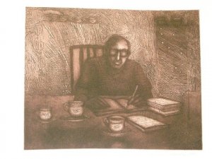 untitled by Sanjay Bhattacharya- Signed limited edition Etching Indian Contemporary art