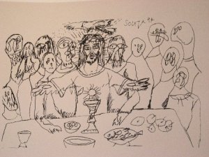 Last Supper by Souza- Signed limited edition Lithograph Indian Contemporary art