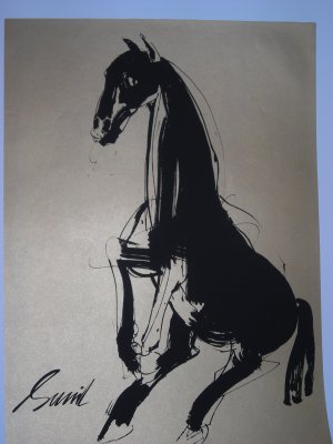 Horse by Sunil Das-Signed limited edition Lithograph Indian Contemporary art