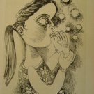 Untitled by Paritosh Sen- Signed limited edition Etching Indian Contemporary art