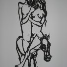 Untitled by Gopal Sanyal-Signed limited edition Lithograph Indian Contemporary art