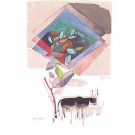 Untitled from“ Passage into Human Space”Husain Signed limited edition Indian Contemporary art