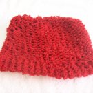 Hand-knitted ladies hat, red
