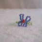 Butterfly ring, purple on green