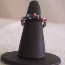 Twisted ring, red, white and blue