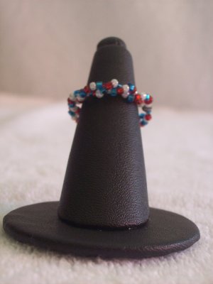 Twisted ring, red, white and blue