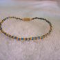 Beaded bracelet, blue and orange