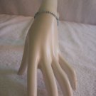 Beaded bracelet, clear and light blue