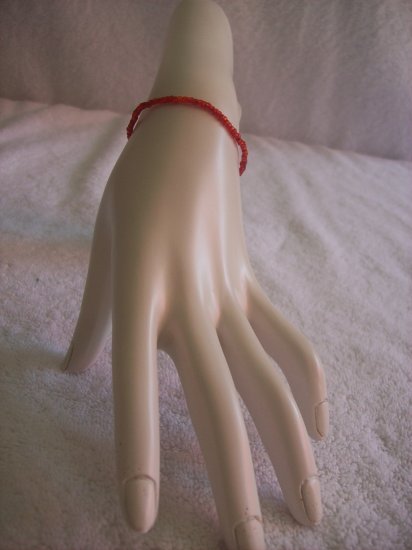 Beaded bracelet, red
