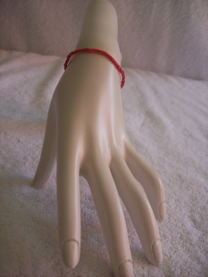 Beaded bracelet, red