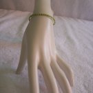 Beaded bracelet, green and yellow