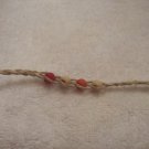 Wish bracelet (on tan) - red, tan, orange, tan