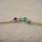 Wish bracelet (on white) - dark blue, clear blue, green, light blue