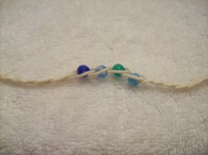 Wish bracelet (on white) - dark blue, clear blue, green, light blue