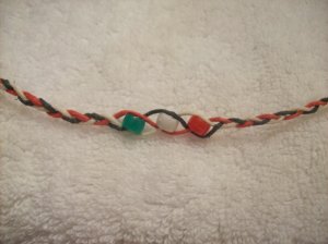 Wish bracelet (red, white, green) - red, white, and green