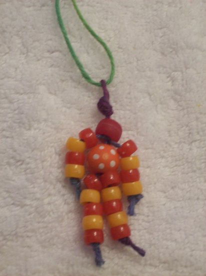 Flower bead (orange), red and orange