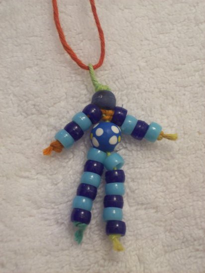 Flower bead (blue), light blue and dark blue