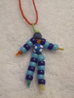 Flower bead (blue), light blue and dark blue