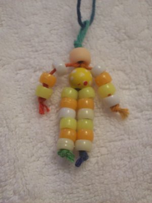 Flower bead (yellow), yellow, tan, orange, white