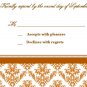 Fall Damask Invitation Set- 25 invitations and RSVP Cards