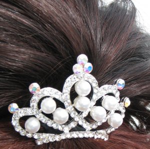 Rhinestone Crown Comb T15