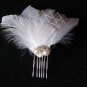 Bridal feathers hair piece