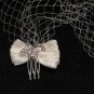 Ivory Visor Veil with Lace Ribbon