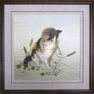 Cat~Latin Wooden Frame ~Chinese Embroidery