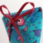 Fun pink and purple Heart Fabric Blue Gift Pouch or Envelope