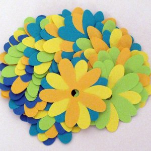 20 Colorful Recycled Paper Flower Embellishments for Crafting