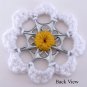 Yellow White Daisy Recycled Can Tab Christmas Flower Ornament