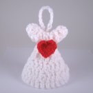 Handmade Crocheted Valentines Day Angels red white