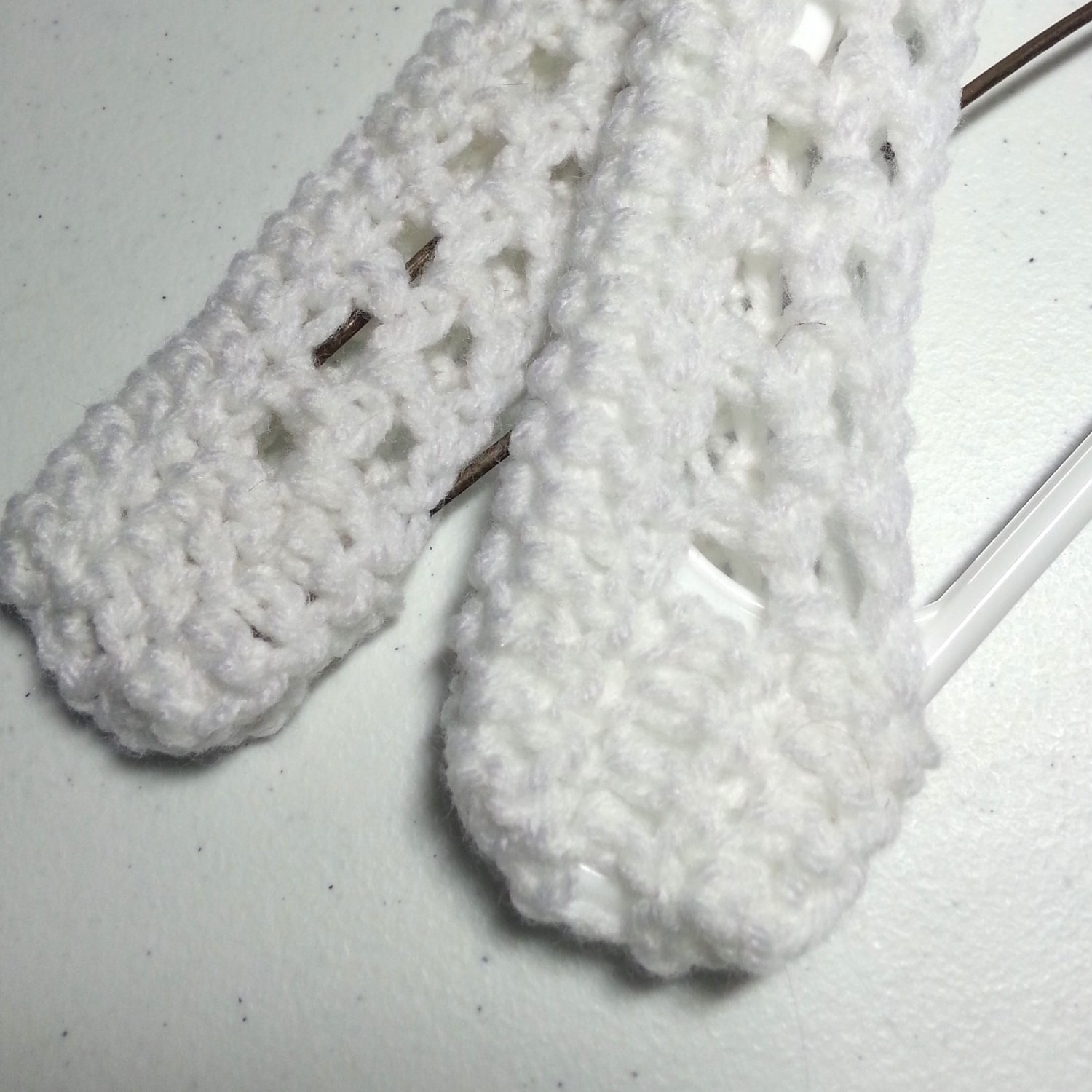 Coat Hanger Crocheted Covers in White