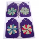 Purple Handmade Flower Gift Tag Set