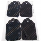Handmade Black Striped Fabric Gift Tag Set