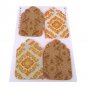 Handmade Orange Brown Fabric Gift Tag Set