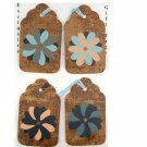 Flowers on Brown Wallpaper Gift Tag Set