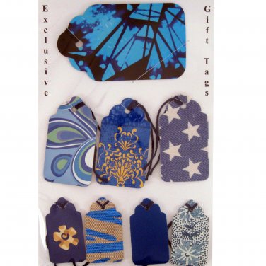 Handmade Blue Themed Gift Tag Set