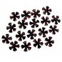 Glossy Black Red Green Yellow Die Cut Flowers
