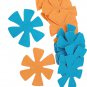 Die Cut Flowers in Turquoise and Goldenrod