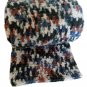 Unisex Scarf Crocheted in Variegated Blue Green Brown