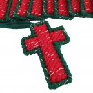 12 Red Green Christmas Cross Tree Ornaments