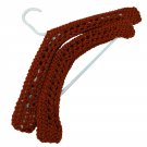 Crocheted Brick Red Coat Hanger Cover Set