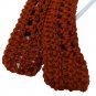 Crocheted Brick Red Coat Hanger Cover Set