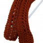 Crocheted Brick Red Coat Hanger Cover Set