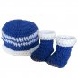 Blue White Hat and Booties set