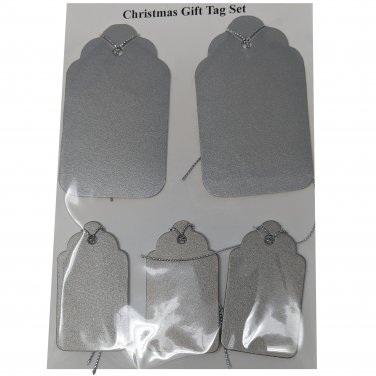 Silver Christmas Gift Tag Set